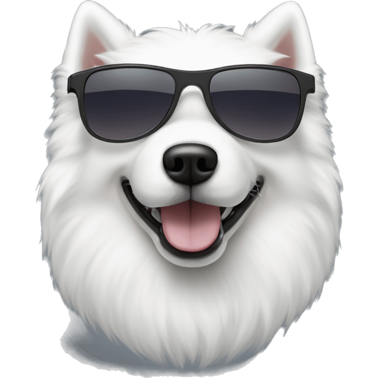 Samoyed dog wearing sunglasses emoji