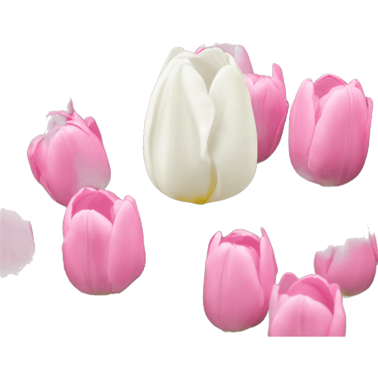 pink bow on white tulips emoji