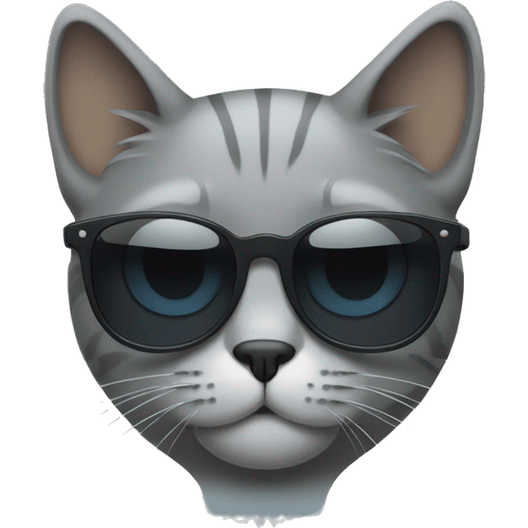 Gray Cat with sunglasses emoji