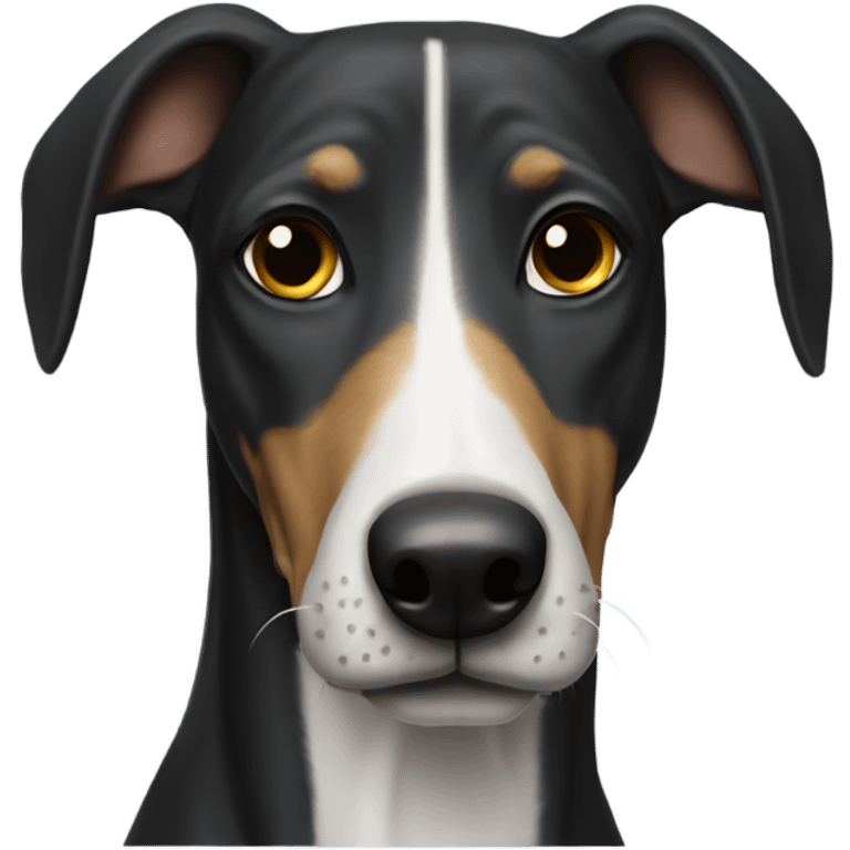 Perro galgo negro emoji