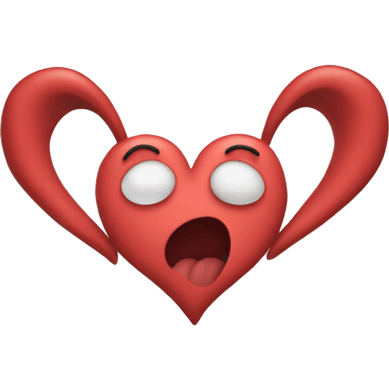 a heart made out of two ears emoji