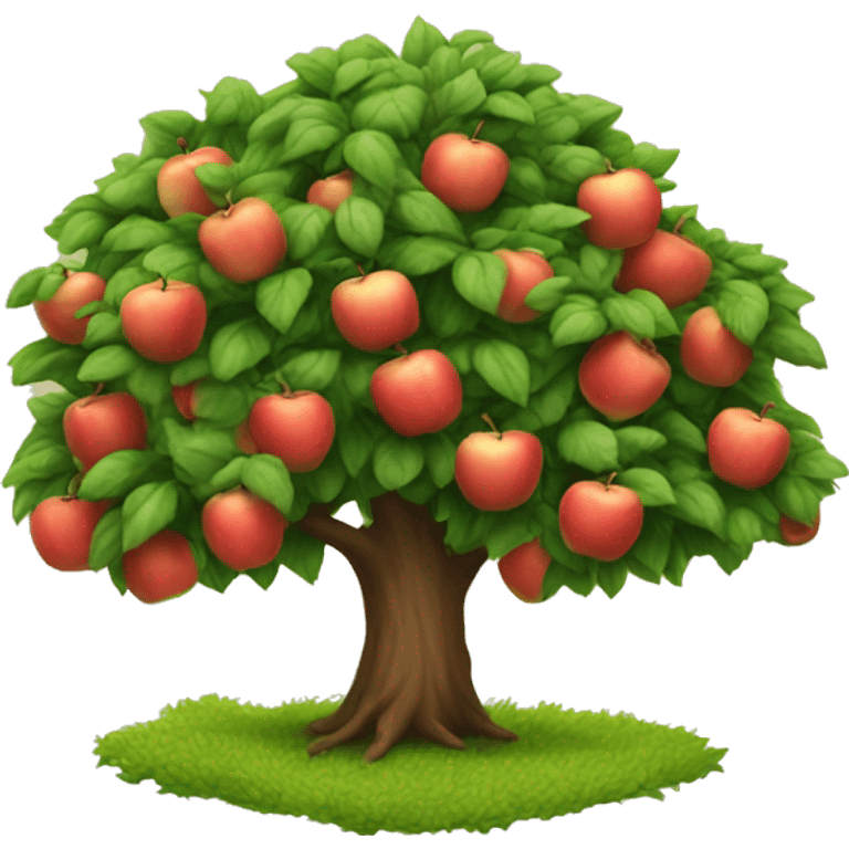 a  apple tree in a garden with the same fruit in the background  emoji