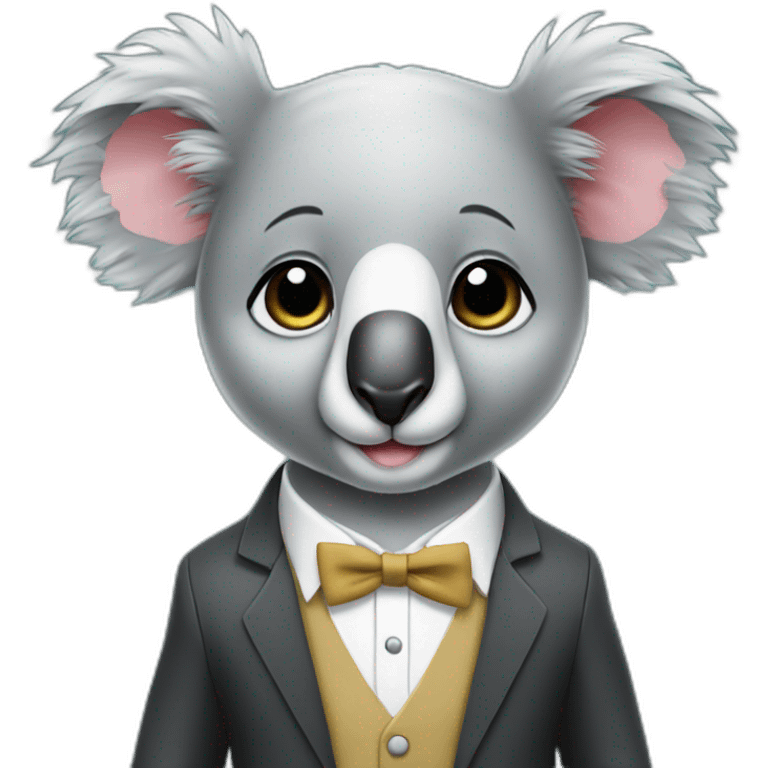 mathematician cute koala wearing dinner jacket emoji