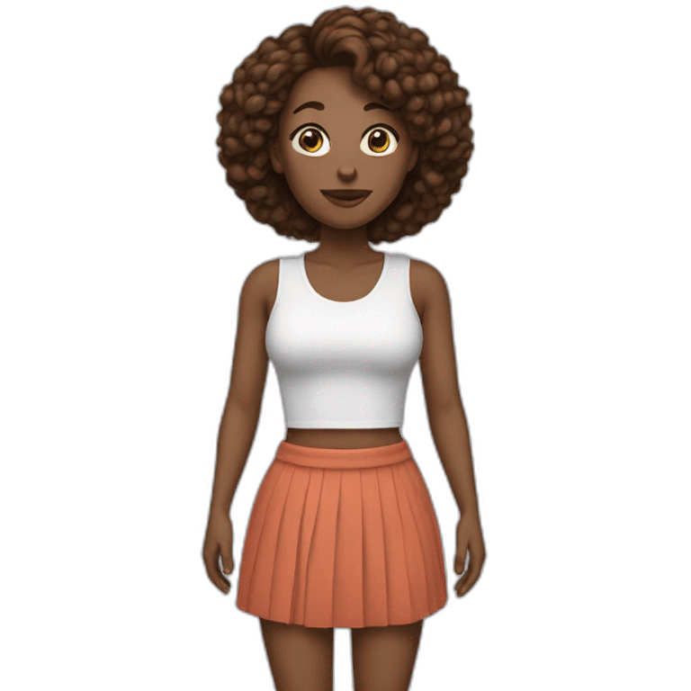 A women wearing skirt and crop top  emoji