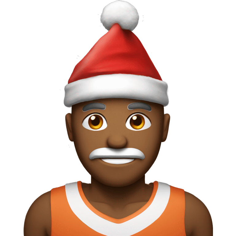 Basketball with a Christmas hat emoji