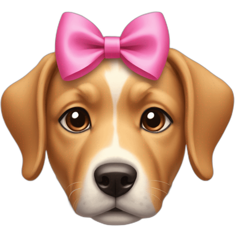 Dog with a pink bow on its head emoji