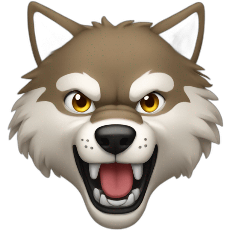 Wrestling wolf emoji