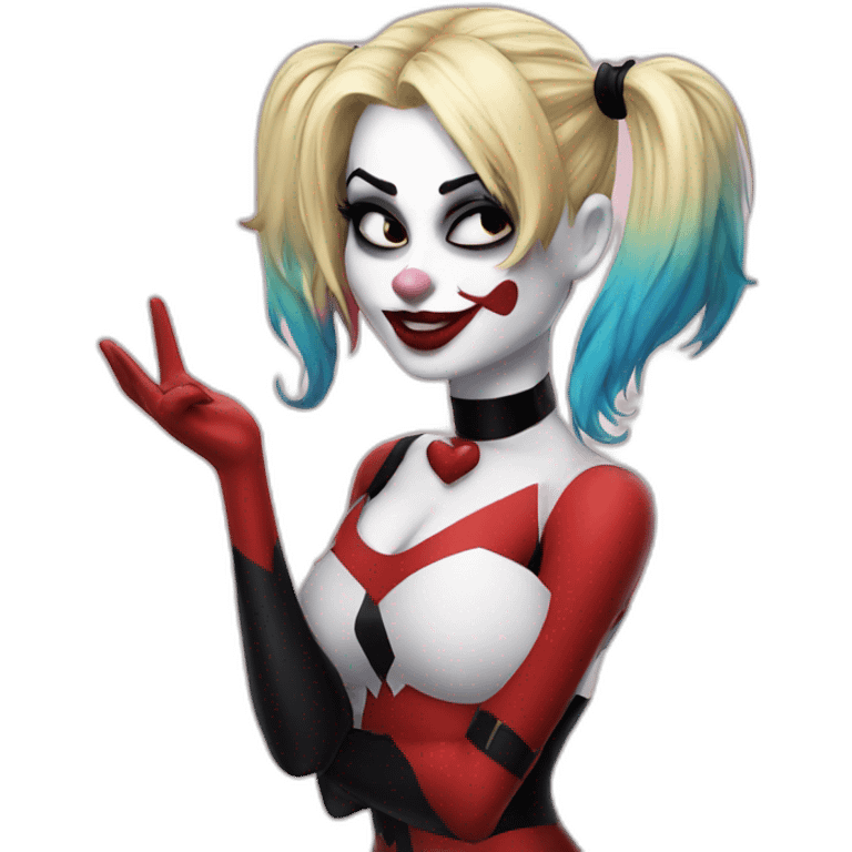 harley quinn blowing a kiss emoji