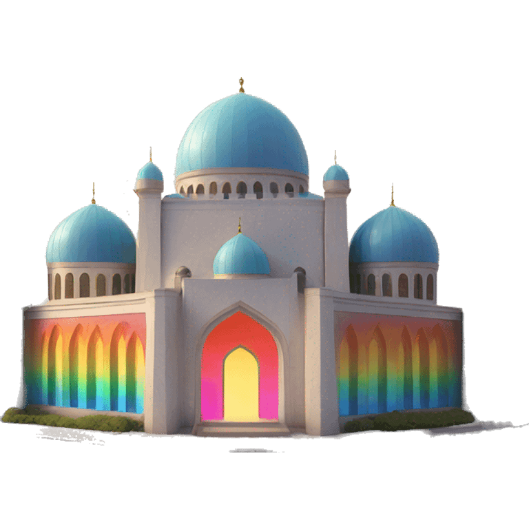 Rainbow colored mosque emoji