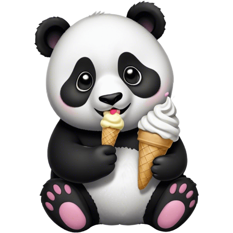 Panda eating ice cream emoji