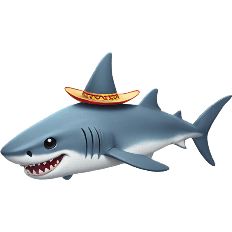 Shark with legs and a sombrero emoji