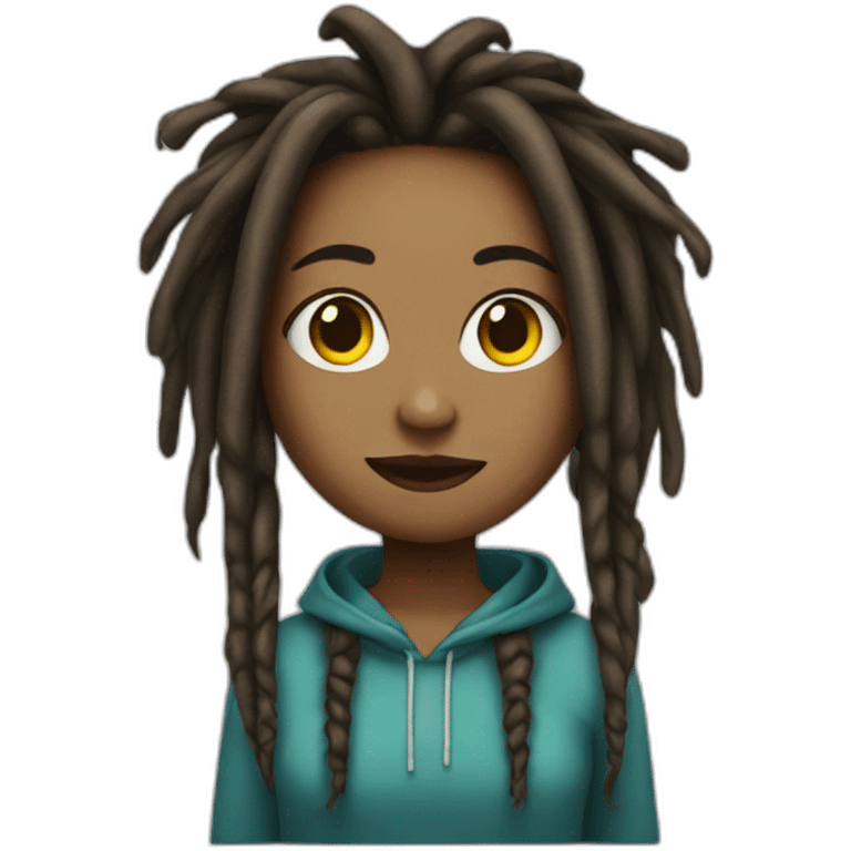 a emoji girl with dreads emoji