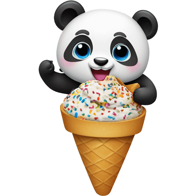 Panda eating ice cream emoji