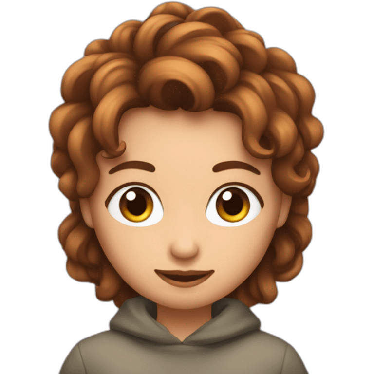 een meisje met bruin gevlecht haar  emoji