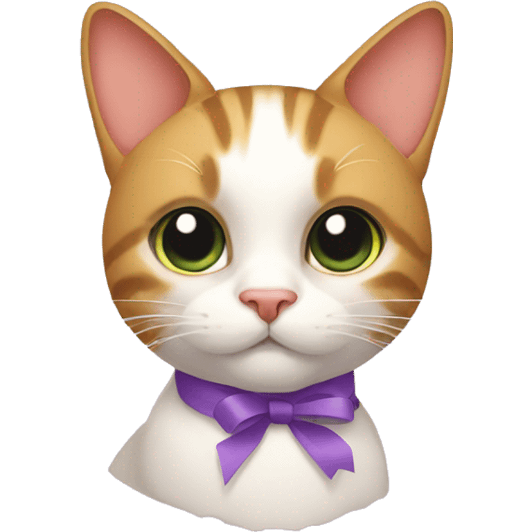 Cat with ribbon on head emoji