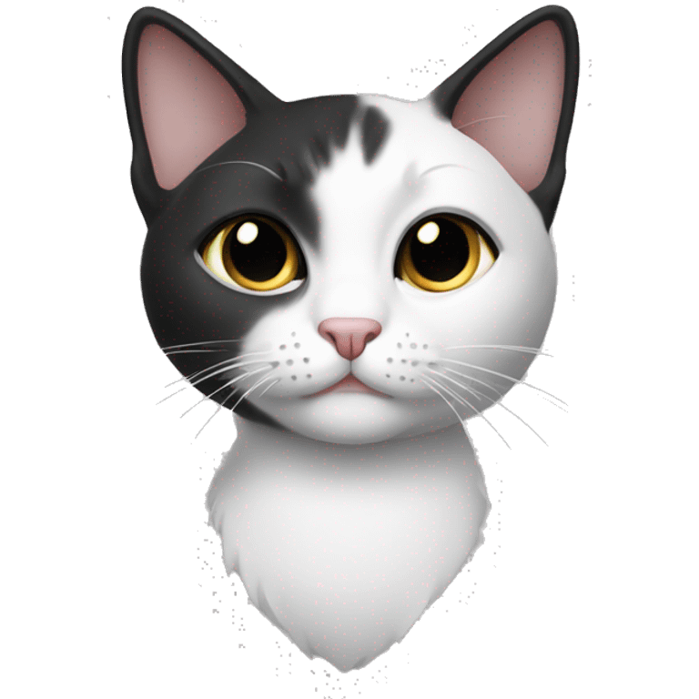 pushen cat black and white emoji