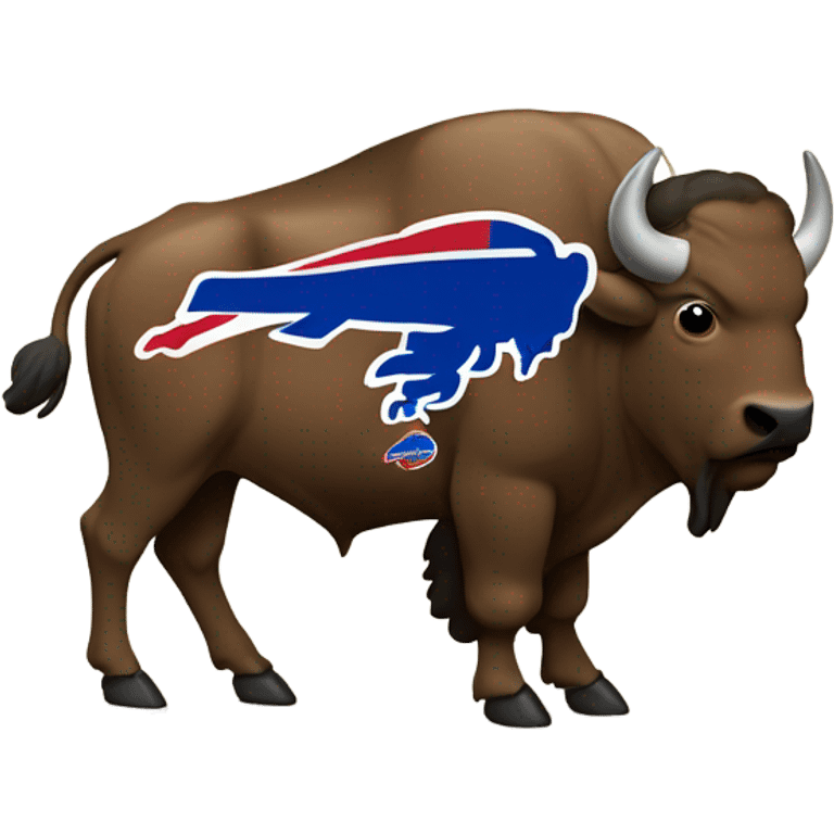 A brown buffalo wearing a blue bills jersey emoji