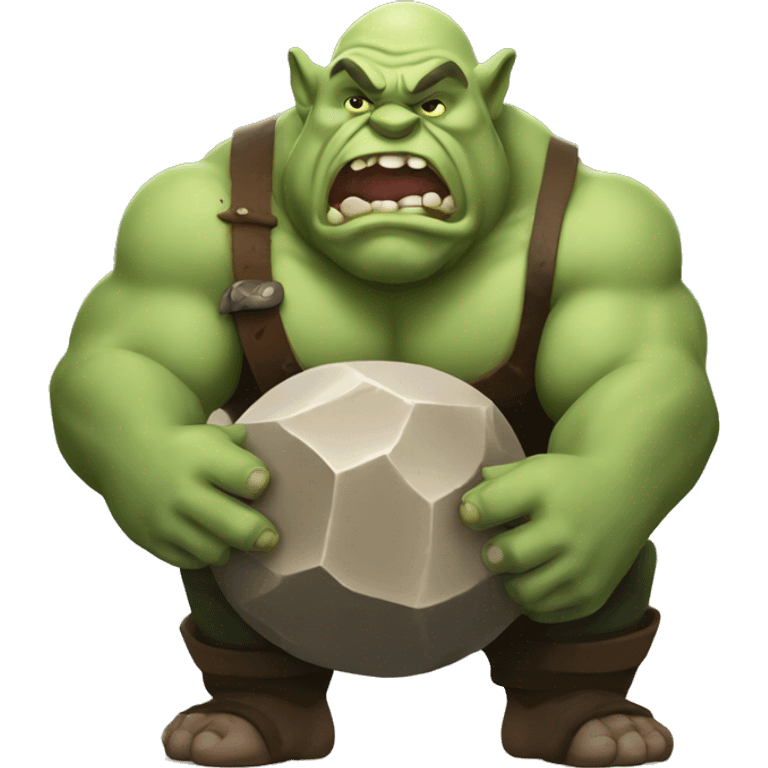 ogre holding round big stone emoji