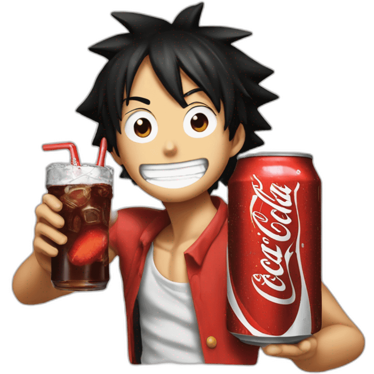 luffy drink a coca cola emoji