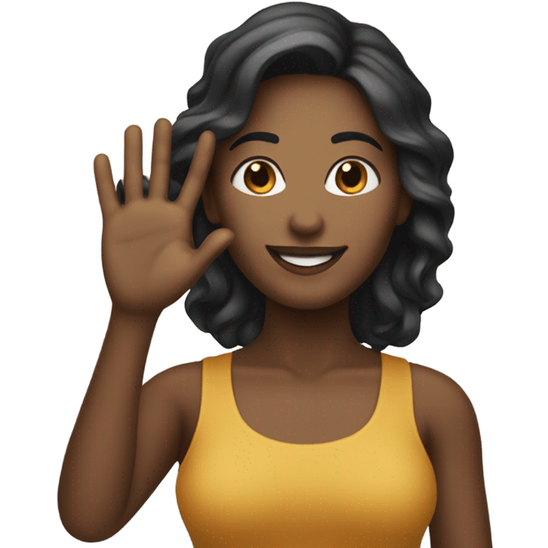 Create an emoji of a woman under 30 years old with a hand waving. emoji