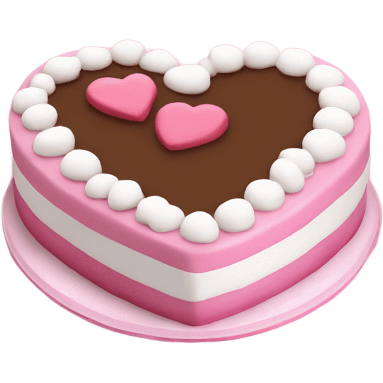 Heart shaped cake pink and white coquette  emoji