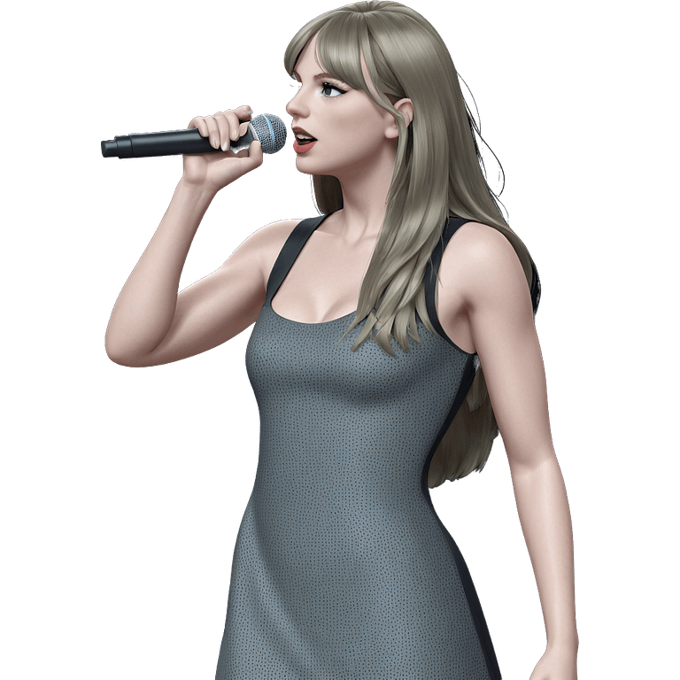 girl singing in black dress emoji