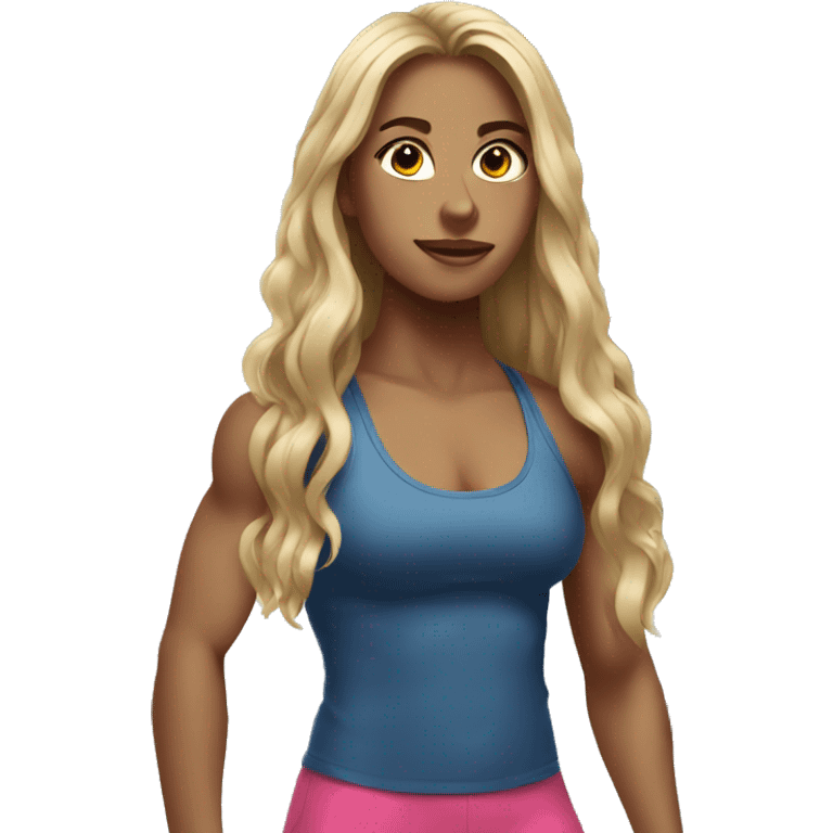 Girl in the gym with long hair emoji