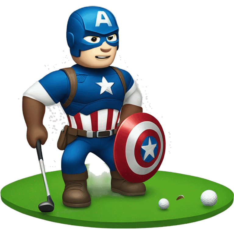 Captain America golfing emoji