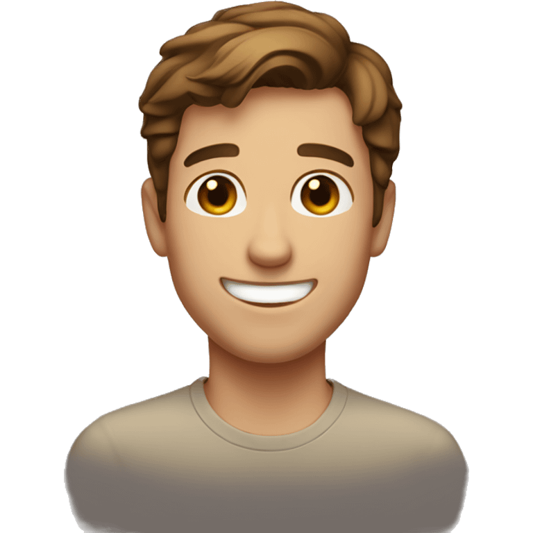 smiling guy with brown hair.  emoji