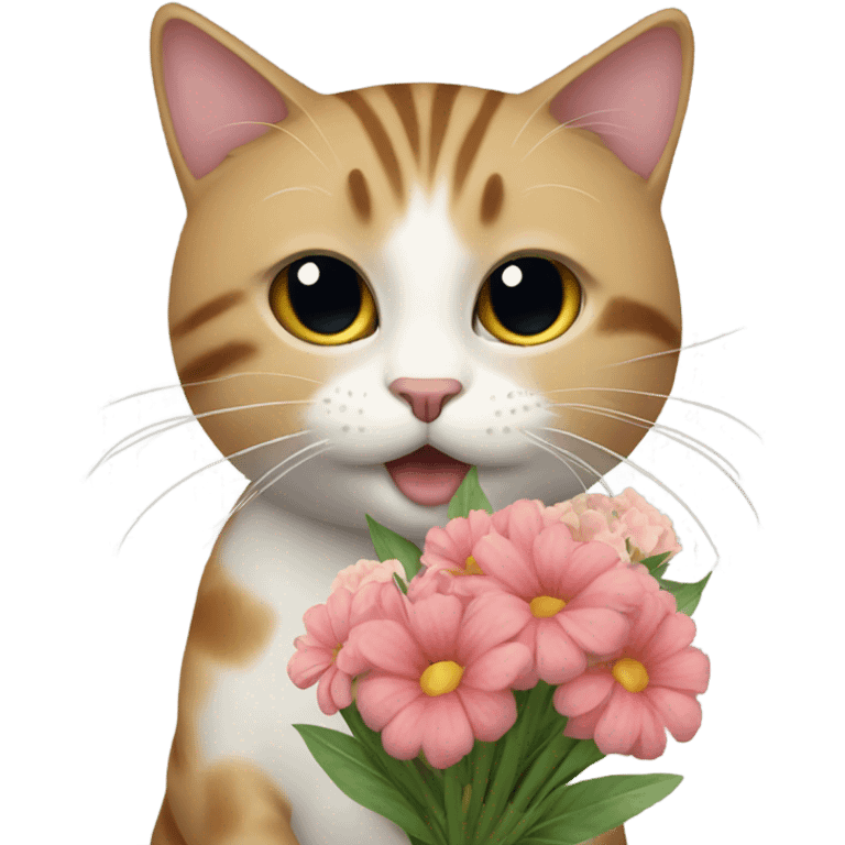 Cat with bouquet emoji