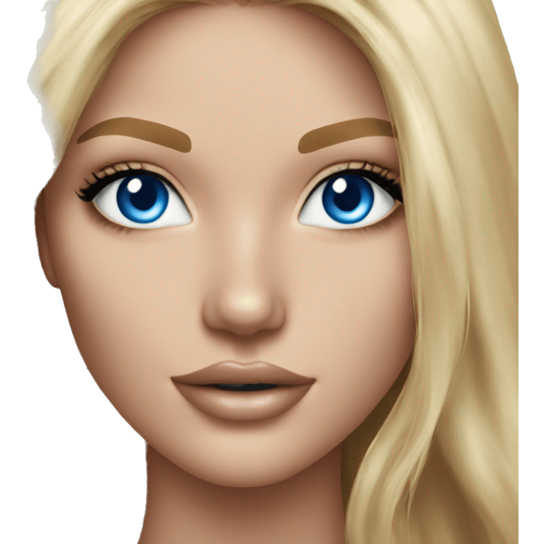 Realistic victoria secret model blonde blue eyes  emoji