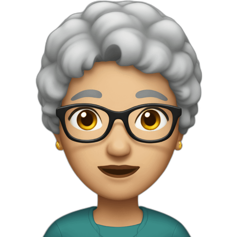 Grandma with short black hair emoji