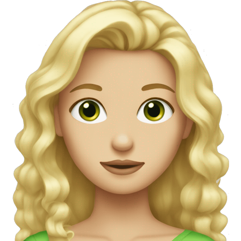 blonde haired girl with green eyes emoji