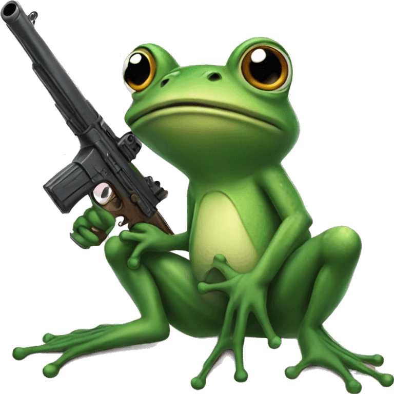 Frog with gun emoji