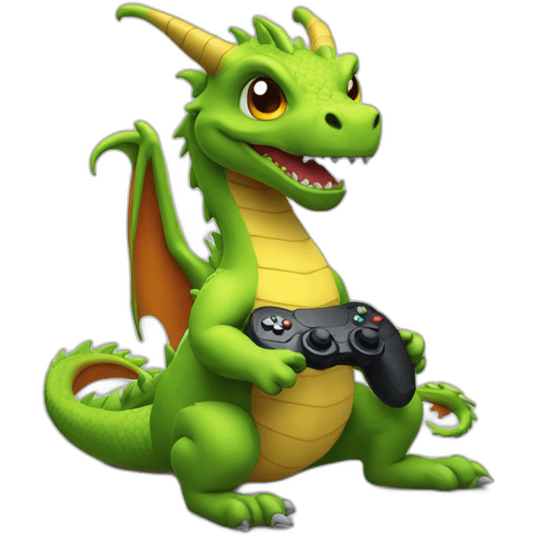 Dragon with Gaming Controller emoji