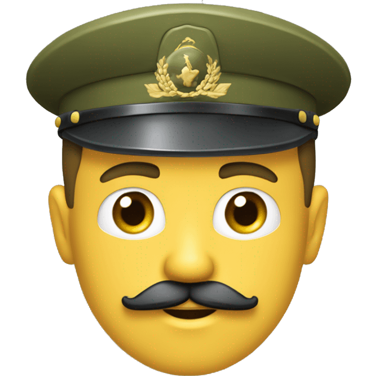 Homme faisant un salut militaire avc un moustache  emoji