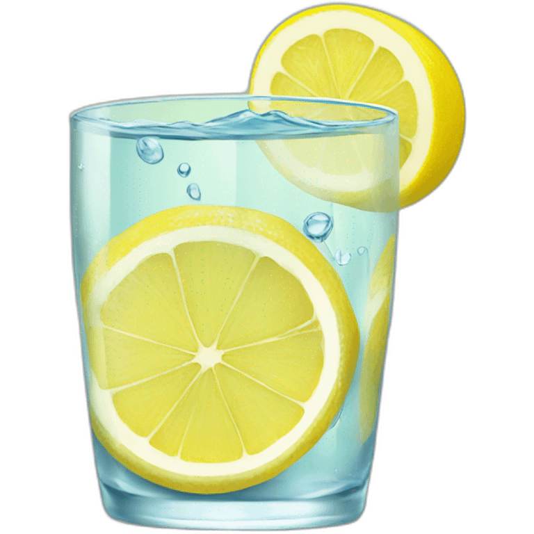 Coin on a lemon in glass of water emoji