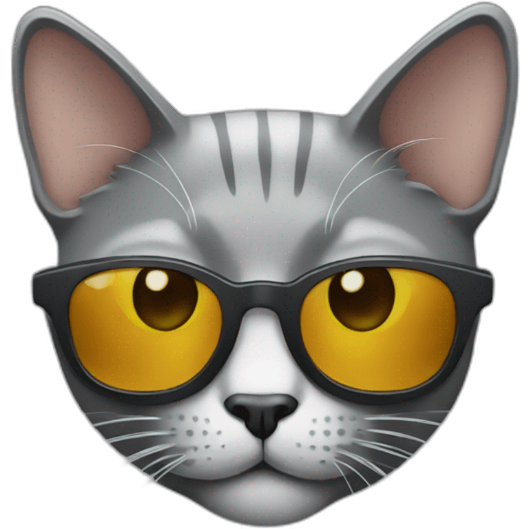 Gray cat with sunglasses emoji