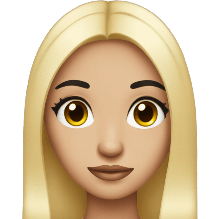 Girl with lashes and black straight hair  emoji