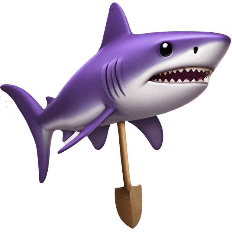 purple shark with 10 gallon hat and an axe emoji