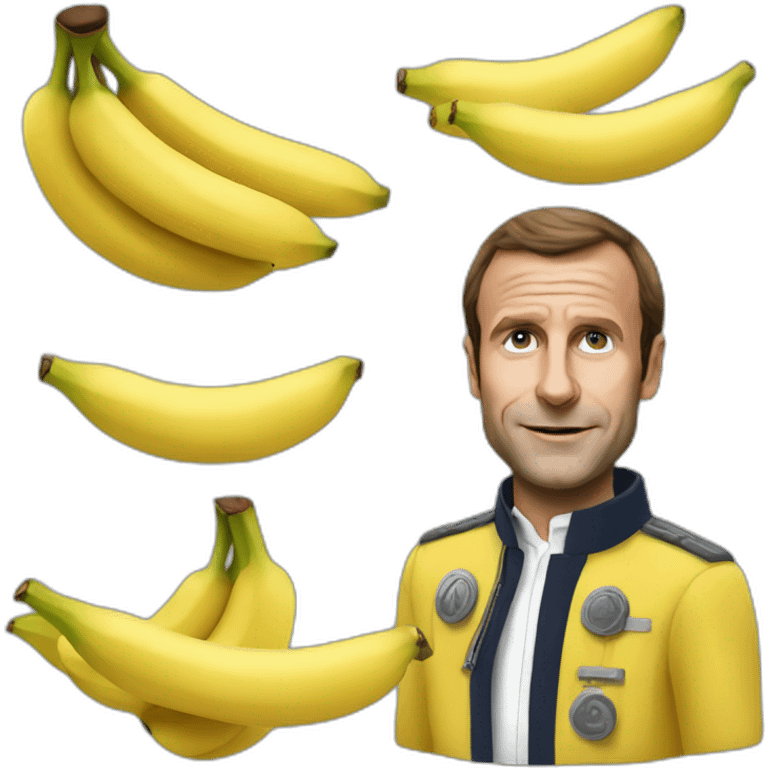 macron avec des grosses bananes emoji