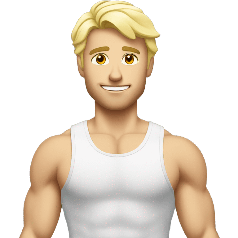 White blond man at gym emoji