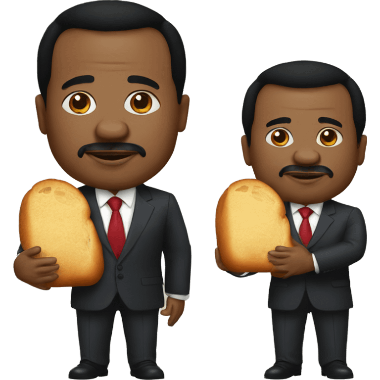 Paul biya with a bread  emoji