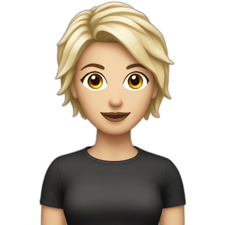 caucasian female rock star with short hair emoji