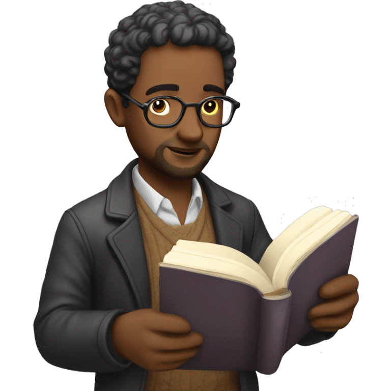 a literary curator with a book in his hands emoji