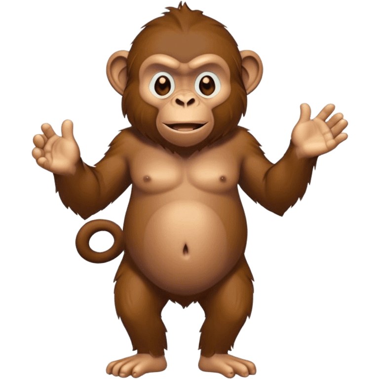 standing ape talking disheveled show full body emoji