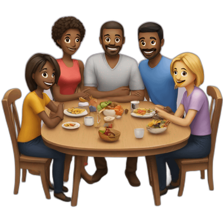 9 people around a table emoji