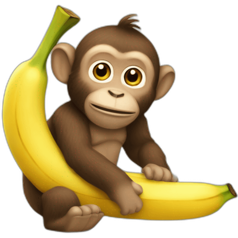 Un singe sur un bananier emoji