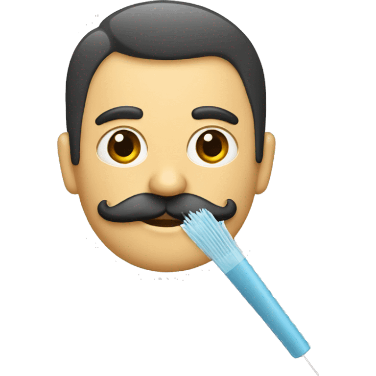 Tío guapo con bigote, con pipet emoji