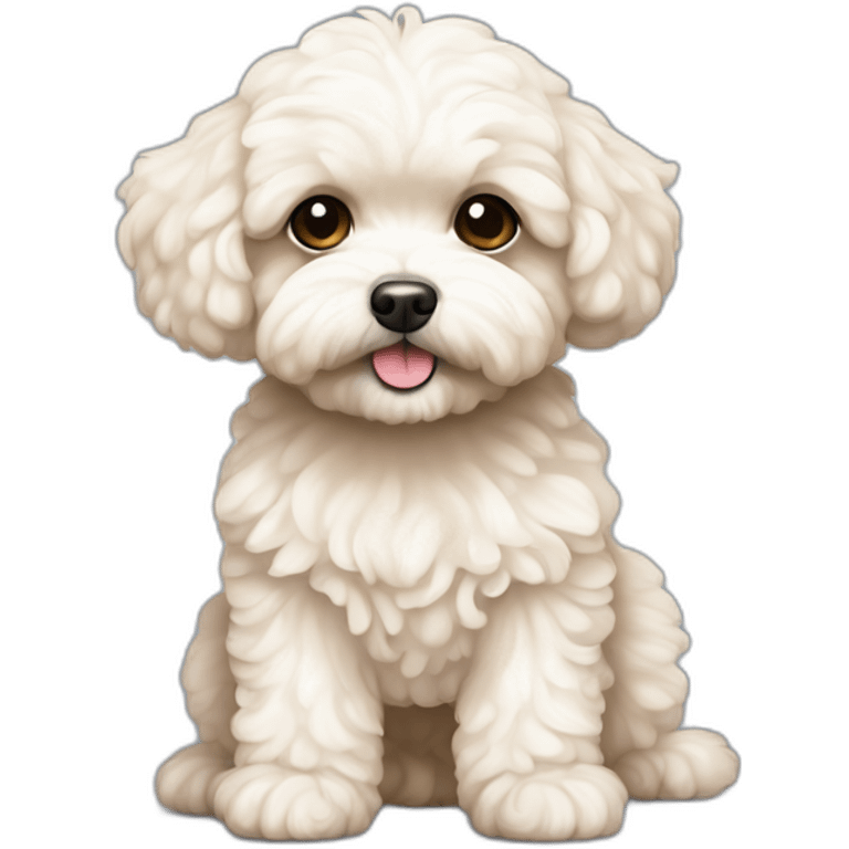 maltipoo with cream shade and white on chest emoji